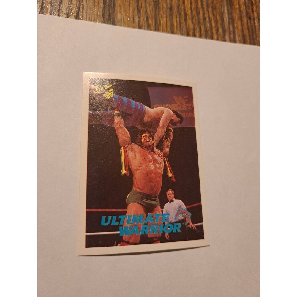 Vintage 1990 WWF Ultimate Warrior Trading Card #43 Titan Sports Classic Games